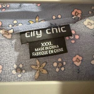 City Chic Blue Floral Top